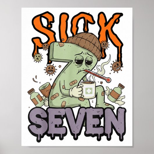 Sick Seven Meme Tee 67 Six Seven Funny Wordplay Ha Poster (Vorne)