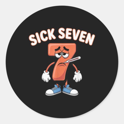 Sick Seven Meme Tee Six Seven Fun Wordplay _6  Runder Aufkleber (Vorderseite)