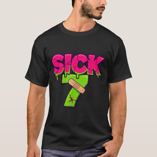 Sick Seven Meme Tee Six Seven Fun Wordplay Drip (Vorderseite)