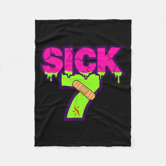 Sick Seven Meme Tee Six Seven Fun Wordplay Drip Fleecedecke (Vorderseite)