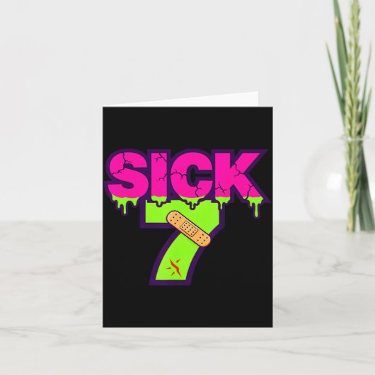 Sick Seven Meme Tee Six Seven Fun Wordplay Drip  Karte (Vorderseite)