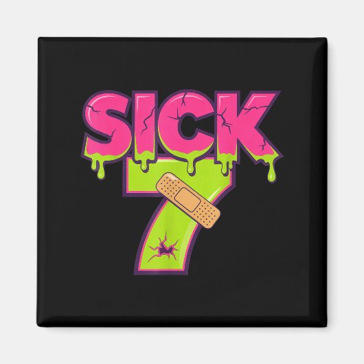 Sick Seven Meme Tee Six Seven Fun Wordplay Drip  Magnet (Vorne)