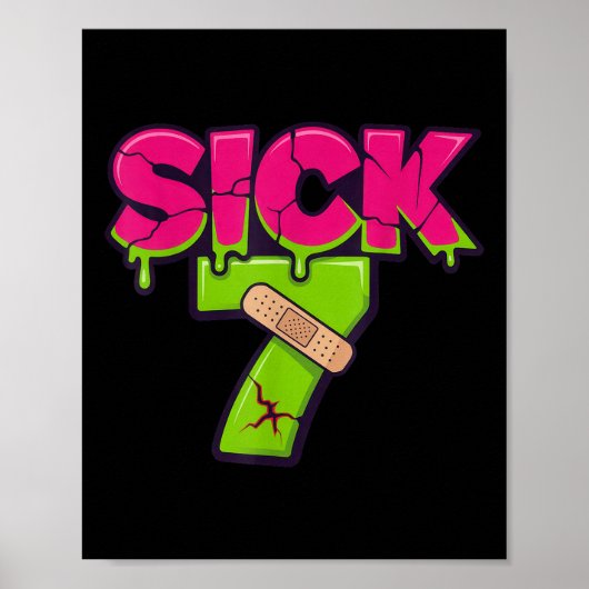 Sick Seven Meme Tee Six Seven Fun Wordplay Drip  Poster (Vorne)