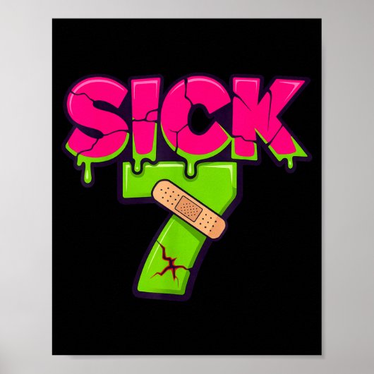 Sick Seven Meme Tee Six Seven Fun Wordplay Drip Poster (Vorne)