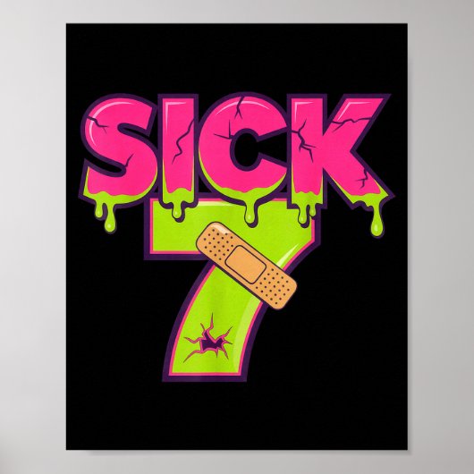 Sick Seven Meme Tee Six Seven Fun Wordplay Drip  Poster (Vorne)