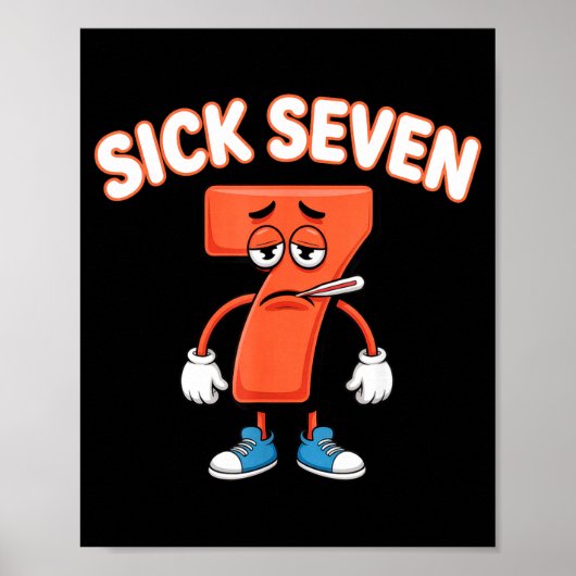 Sick Seven Meme Tee Six Seven Fun Wordplay Poster (Vorne)