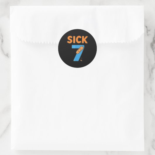 Sick Seven Meme Tee Six Seven Fun Wordplay  Runder Aufkleber (Tasche)