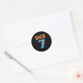 Sick Seven Meme Tee Six Seven Fun Wordplay  Runder Aufkleber (Umschlag)