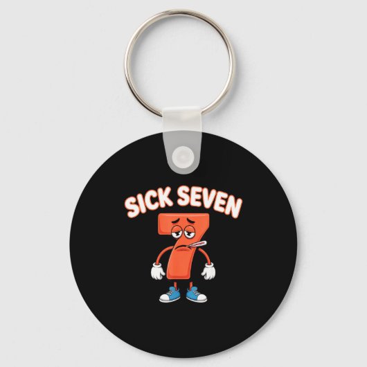 Sick Seven Meme Tee Six Seven Fun Wordplay  Schlüsselanhänger (Vorderseite)