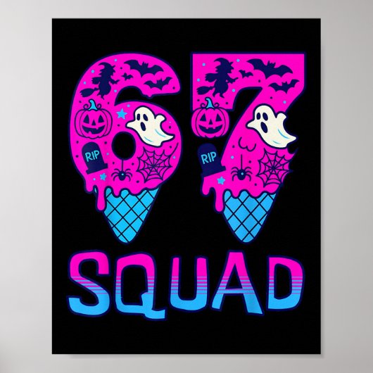 Sick Seven Meme Tee Six Seven Funny 67 Halloween S Poster (Vorne)