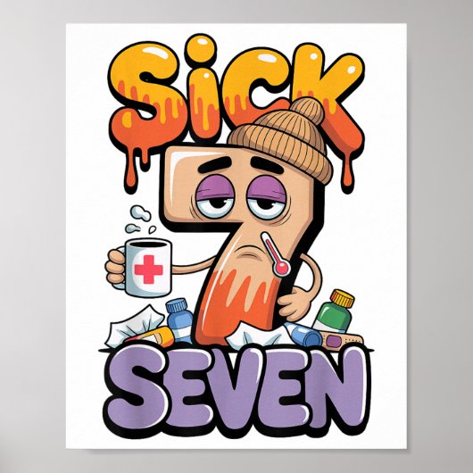 Sick Seven Six Seven 6 7 Funny 67 Gen Alpha Slang  Poster (Vorne)