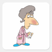 Sick Woman Quadratischer Aufkleber (Vorderseite)