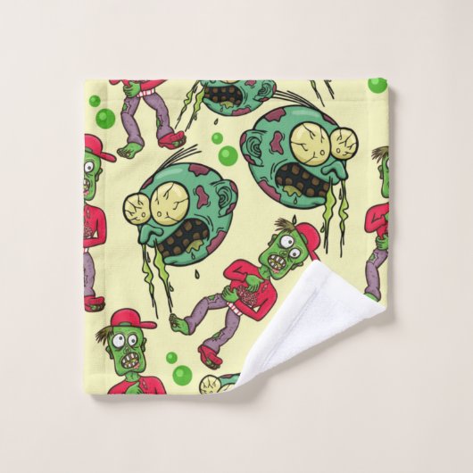 Sick Zombie Pattern Badhandtuch Set (Waschlappen)