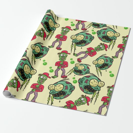 Sick Zombie Pattern Geschenkpapier (Ungerollt)