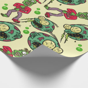 Sick Zombie Pattern Geschenkpapier