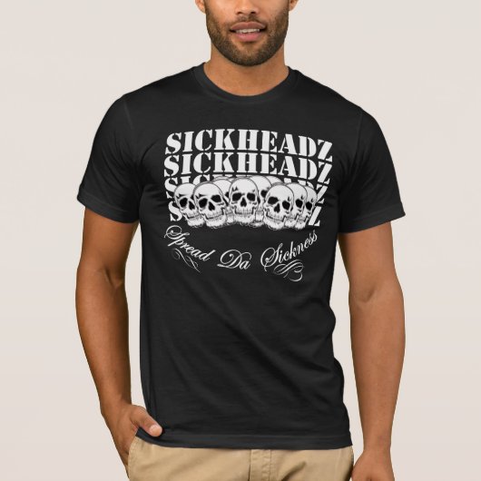 Sickheadz dunkler Kleiderschädel T T-Shirt (Vorderseite)