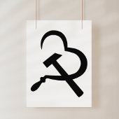 Sickle And Hammer, Heart, Love, Communism Fotodruck