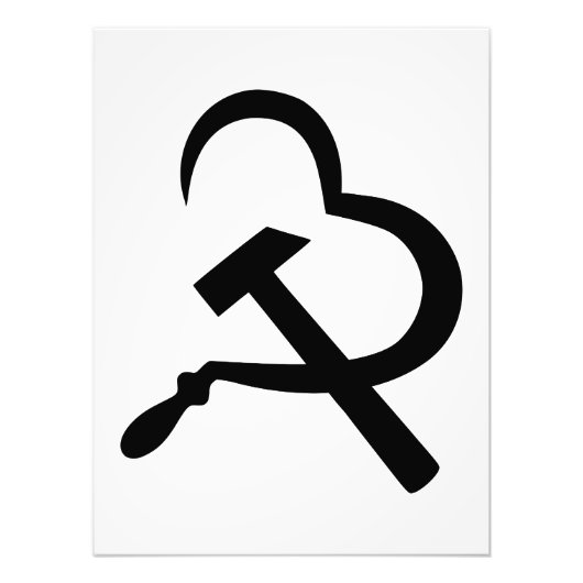 Sickle And Hammer, Heart, Love, Communism Fotodruck (Vorne)
