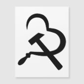 Sickle And Hammer, Heart, Love, Communism Magneteinladung (Vorderseite)