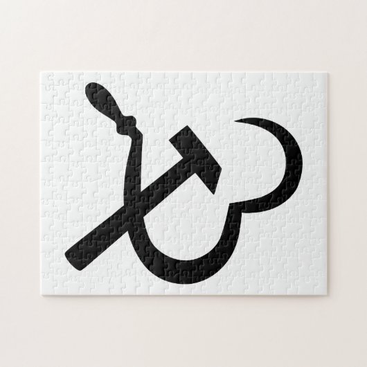 Sickle And Hammer, Heart, Love, Communism Puzzle (Horizontal)