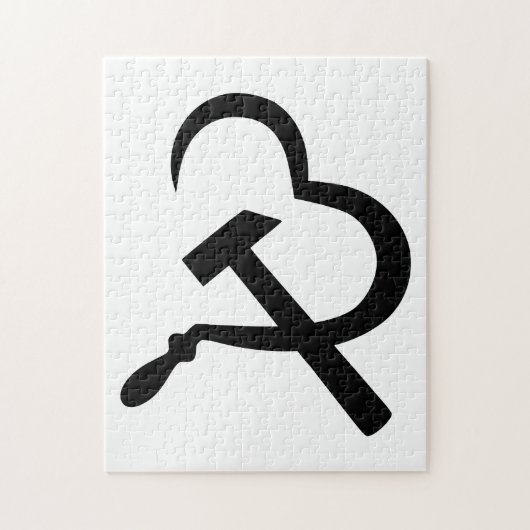 Sickle And Hammer, Heart, Love, Communism Puzzle (Vertikal)