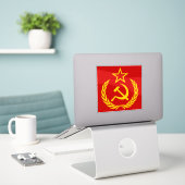 Sickle And Hammer, USSR, CCCP, Communism Aufkleber (Laptop auf Schreibtisch)