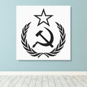 Sickle And Hammer, USSR, CCCP, Communism Leinwanddruck (Insitu (Holzboden))