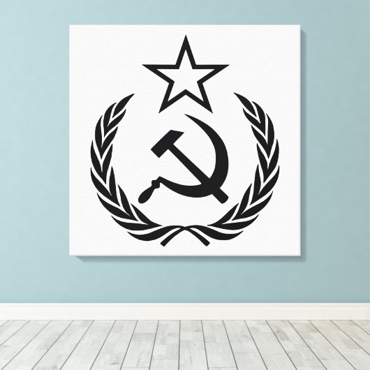 Sickle And Hammer, USSR, CCCP, Communism Leinwanddruck (Insitu (Holzboden))
