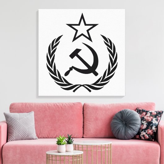 Sickle And Hammer, USSR, CCCP, Communism Leinwanddruck (Insitu (Wohnzimmer))