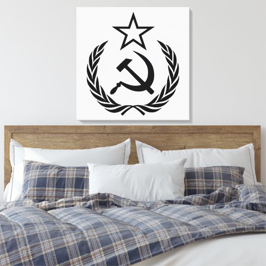 Sickle And Hammer, USSR, CCCP, Communism Leinwanddruck (Insitu (Schlafzimmer))