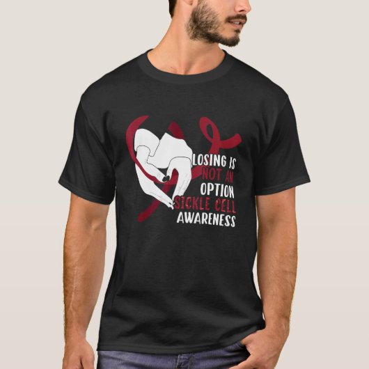 Sickle Cell Anemia Awareness   Burgundy Ribbon T-Shirt (Vorderseite)