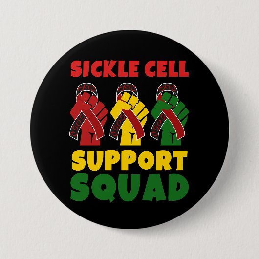 SICKLE CELL Awareness SUPPORT SQUAD Button (Vorderseite)