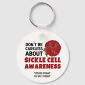 SICKLE ZELLENBEWUSSTSEIN Sei nicht sorglos Schlüsselanhänger (Rückseite)