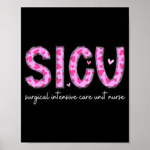 Sicu-Krankenschwester Herz Valentinstag Chirurgisc Poster