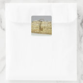 Siculo Arabischer Korb mit Tieren Quadratischer Aufkleber (Tasche)