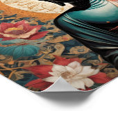 Siddarta Gautama Buddha in Meditation mit Blume Poster (Ecke)