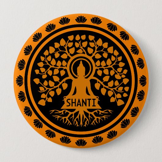 Siddhartha Gautama, buddhistische Kunst Button (Vorderseite)