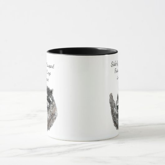 Side by Side oder Far Apart Friends Quote Raccoon Tasse (Zentrum)