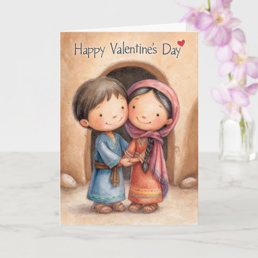 Side by Side Valentine Card Karte (Orchidee)