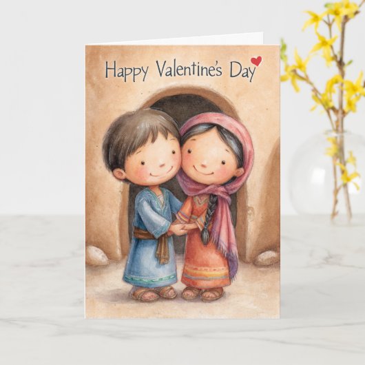 Side by Side Valentine Card Karte (Gelbe Blume)