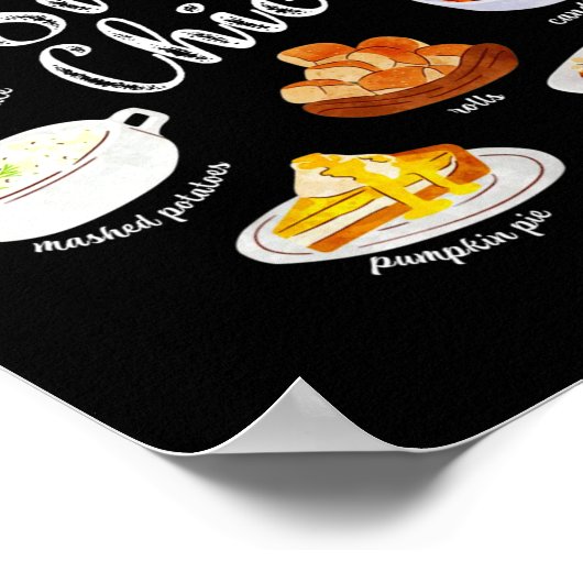 Side Chick,funny Thanksgiving Dishes Gift Tee Men Poster (Ecke)