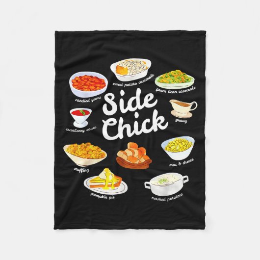 Side Chick Funny Thanksgiving Foodie Friendsgiving Fleecedecke (Vorderseite)