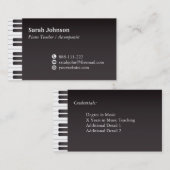 Side Classic Keyboard Keys Music Piano Teacher  Visitenkarte (Vorne/Hinten)