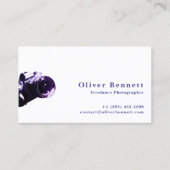 Side-cut PurpleDesign Camera Photographer QR Code Visitenkarte (Vorderseite)
