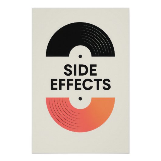 🎧 SIDE EFFECTS - Minimalistisches Vinylposter Poster (Vorderseite)