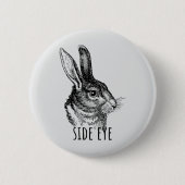 Side Eye Funny Bunny Button (Vorderseite)