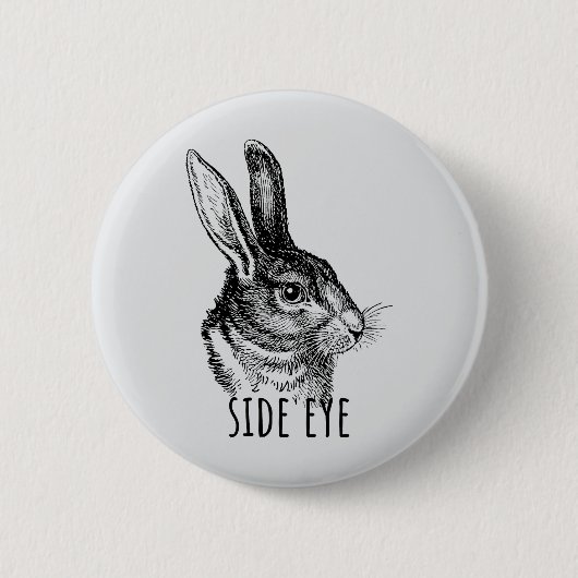 Side Eye Funny Bunny Button (Vorderseite)