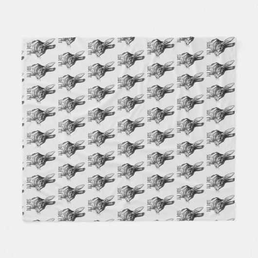 Side Eye Funny Bunny Fleecedecke (Vorderseite (Horizontal))