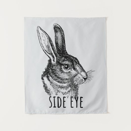 Side Eye Funny Bunny Wandteppich (Vorderseite)