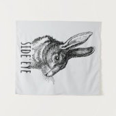 Side Eye Funny Bunny Wandteppich (Vorderseite (Horizontal))
